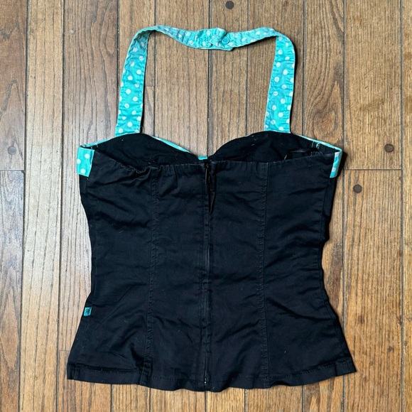 Retro style rockabilly pinup halter corset top Royal Bones by Daang (Tripp NYC) - Picture 5 of 9